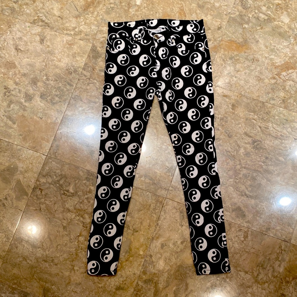 Cosmic Jeans Yin Yang printed skinny pants